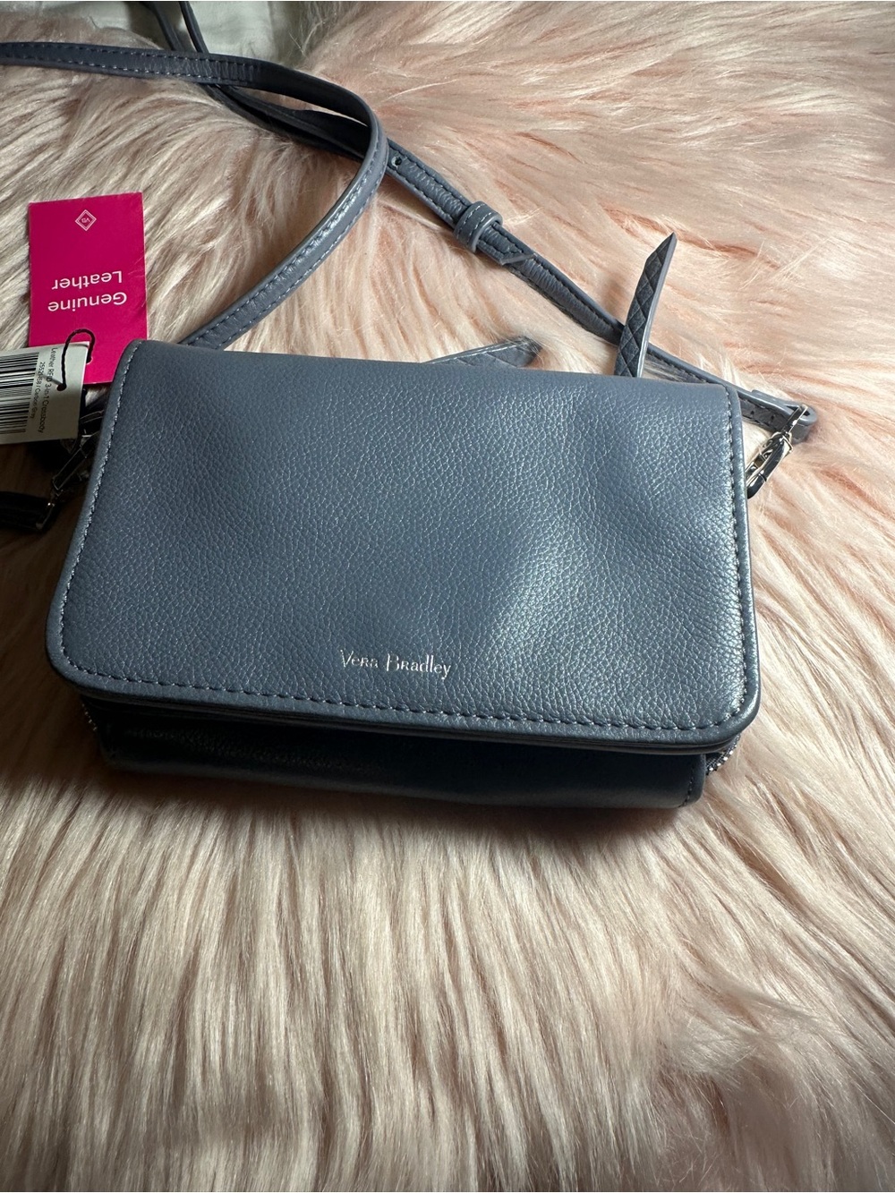 Vera Bradley RFID 3-in-1
Crossbody Carbon Gray Genuine
Leather NWT